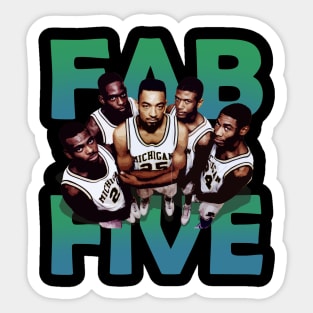 fab 5 basketball Sticker